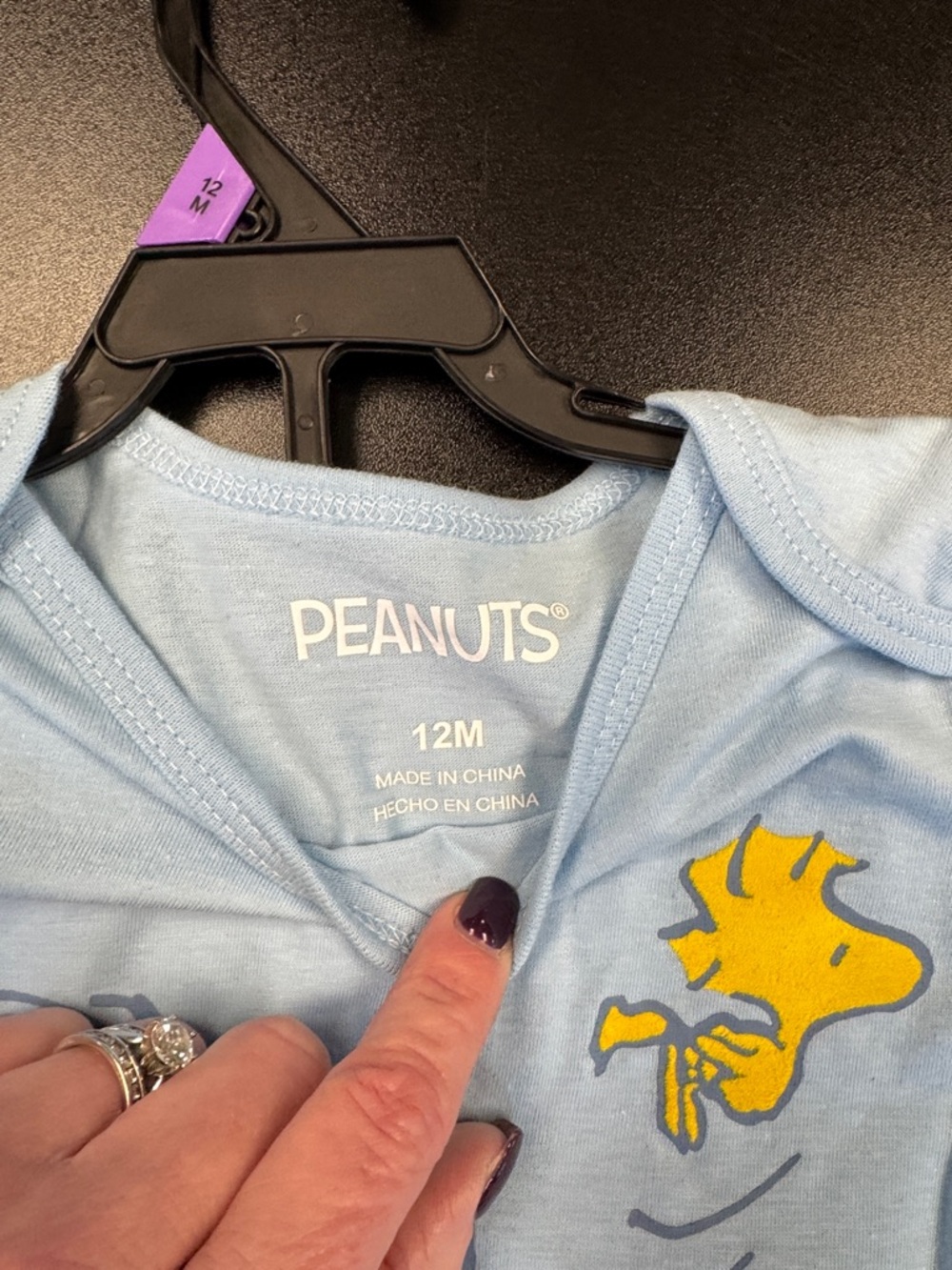 Peanuts Light Gray & Blue 'Too Cool' Kids Tee with Snoopy Pocket - Picture 10 of 11
